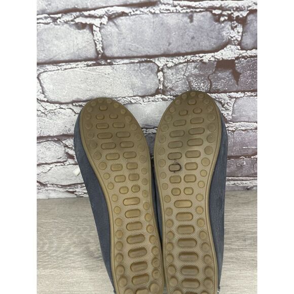 SOUL of AFRICA Nerina Juliet White Blue Leather Bow Ballet Flats Women 7M US/38 - Picture 8 of 16